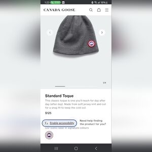 Canada Goose Charcoal Toque with Logo